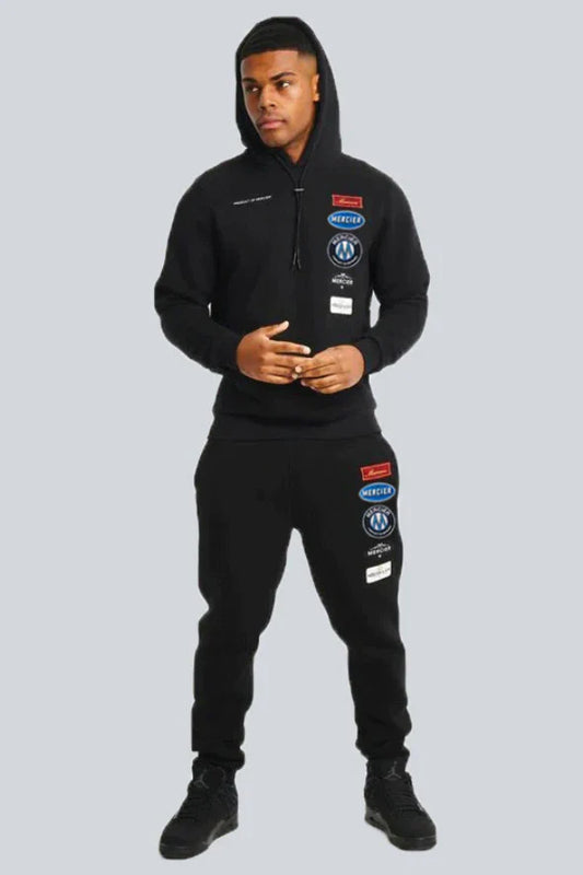 BLACK MERCIER HYBRID BADGE TRACKSUIT